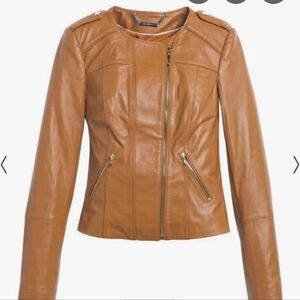 White House Black Market Camel Leather Jacket